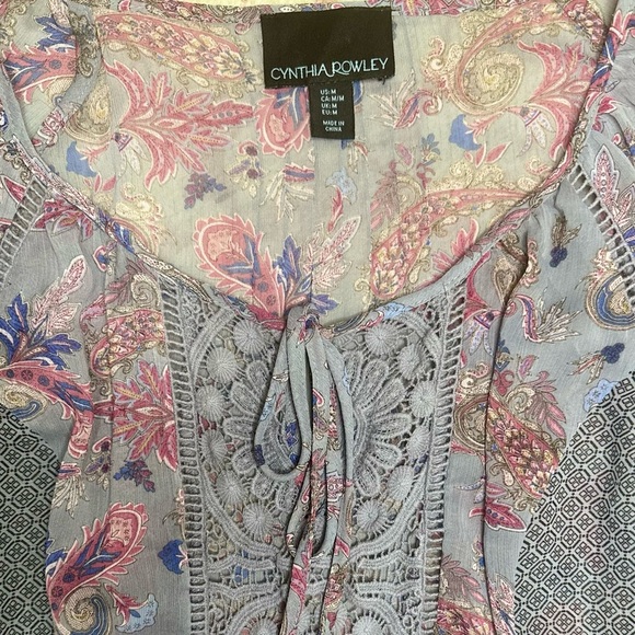 Cynthia Rowley boho floral/paisley top - Picture 3 of 4